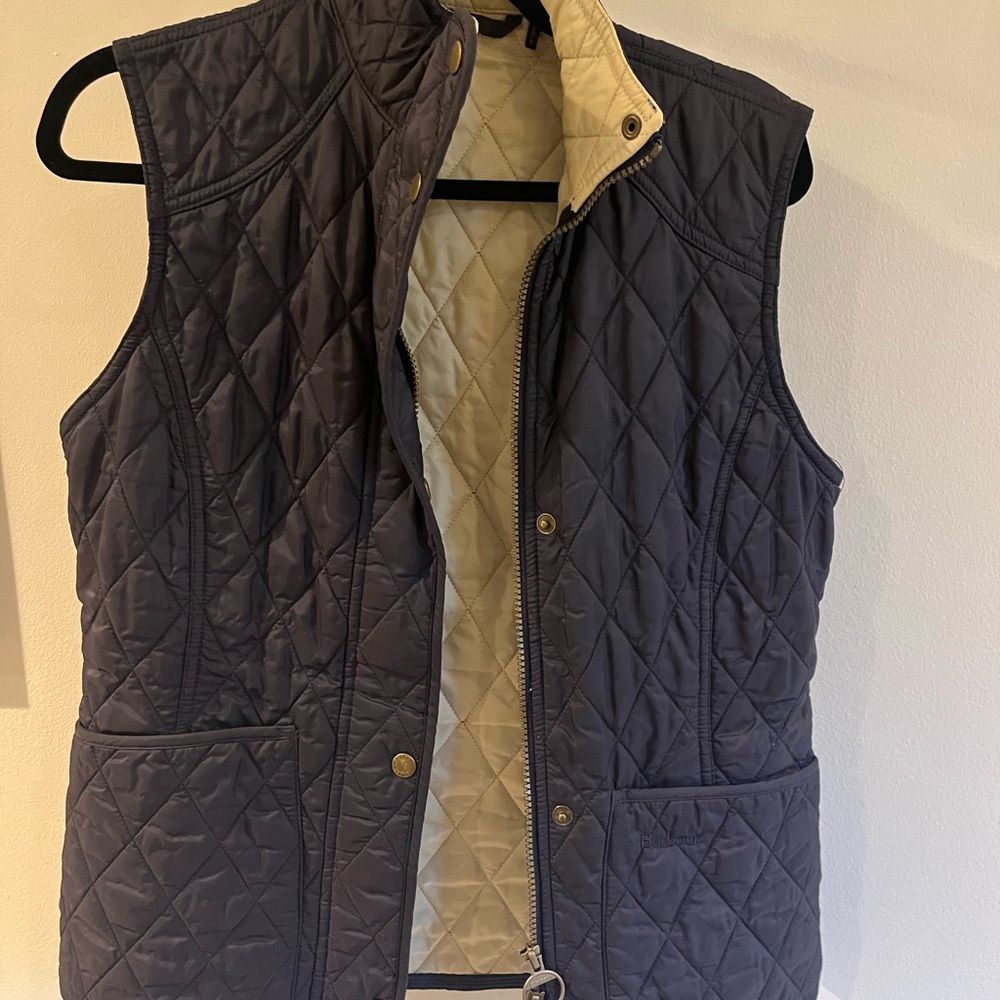 Barbour Quilted Vest - Navy and Khaki